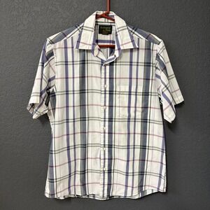 Men's Brittany Bay Multi-Color Striped Short Sleeve Button up‎ Shirt Medium